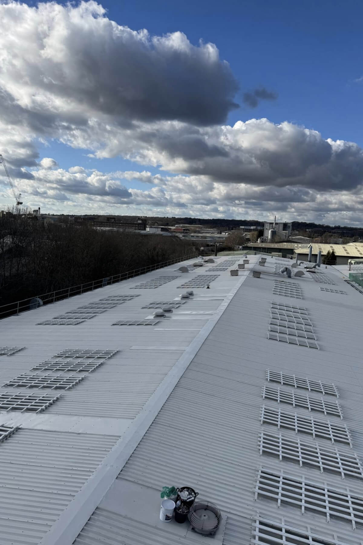 Coated roof and sky