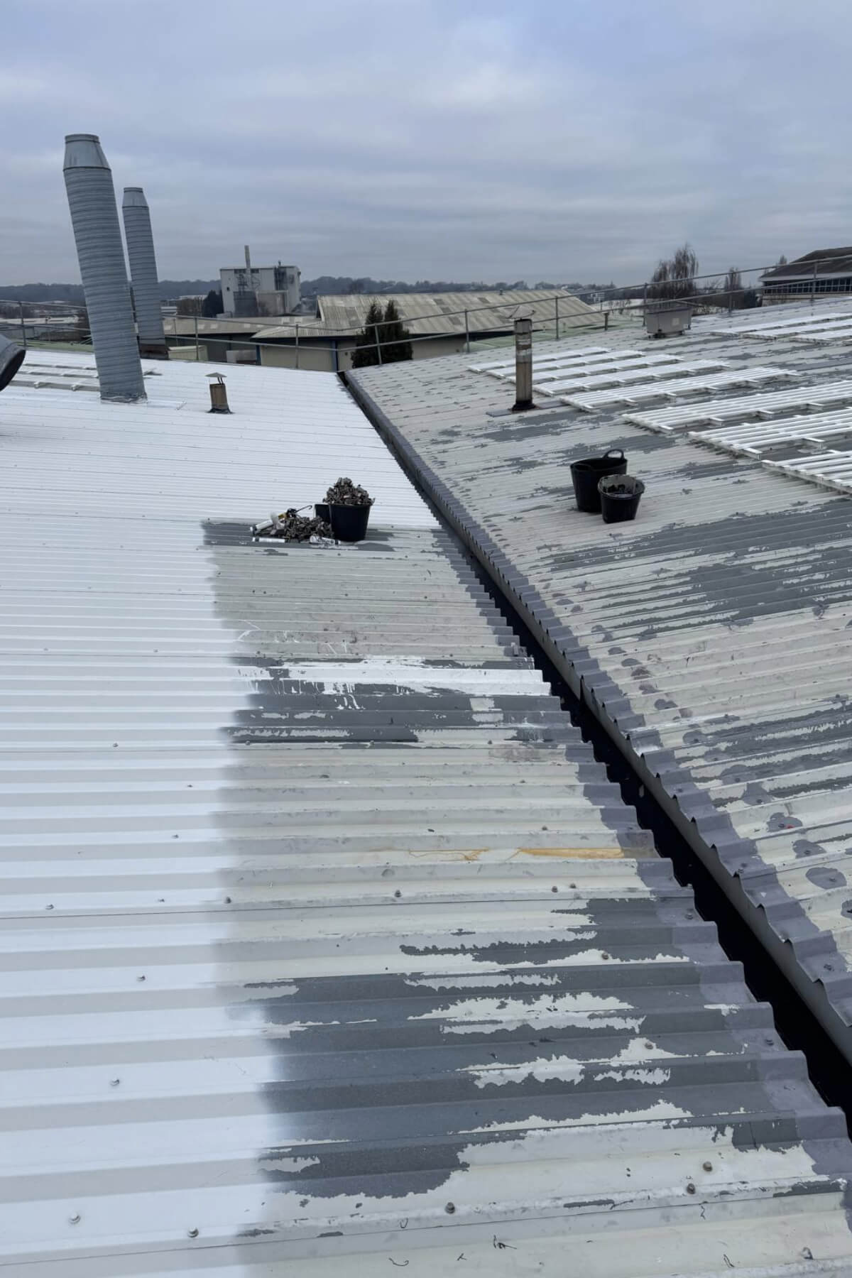 Half painted roof