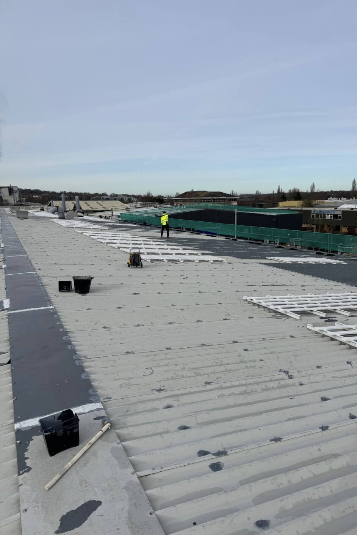 Worker on roof