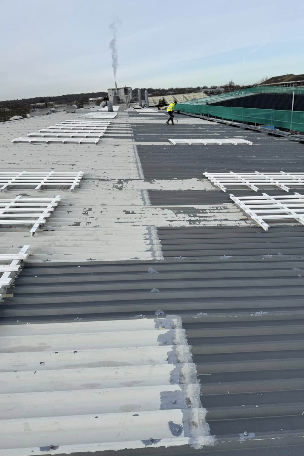 Working on roof